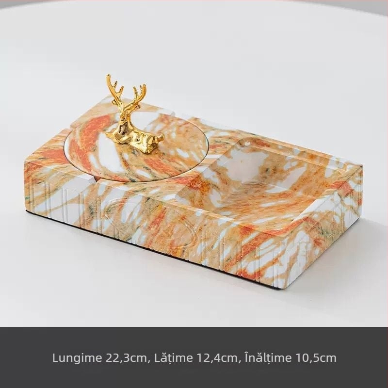 Cenușar din PET cu lanț pentru chei, reutilizabil, design pătrat minimalist pentru uz casnic