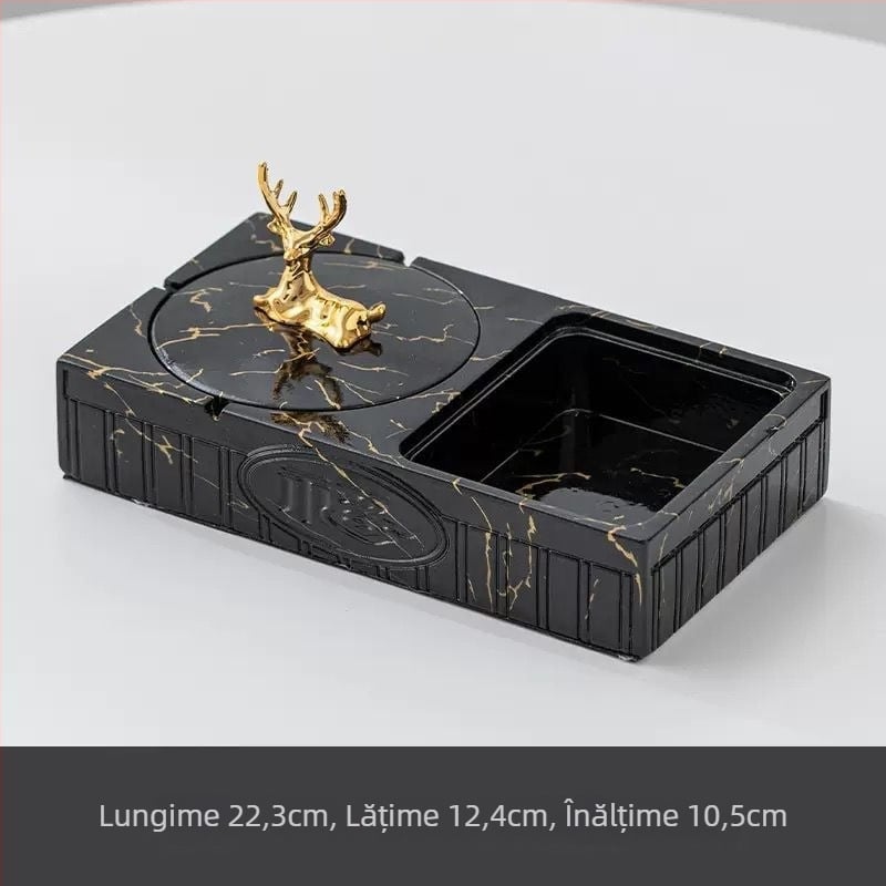 Cenușar din PET cu lanț pentru chei, reutilizabil, design pătrat minimalist pentru uz casnic
