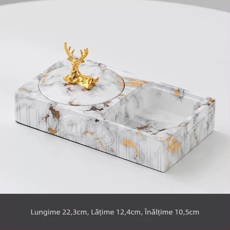 Cenușar din PET cu lanț pentru chei, reutilizabil, design pătrat minimalist pentru uz casnic