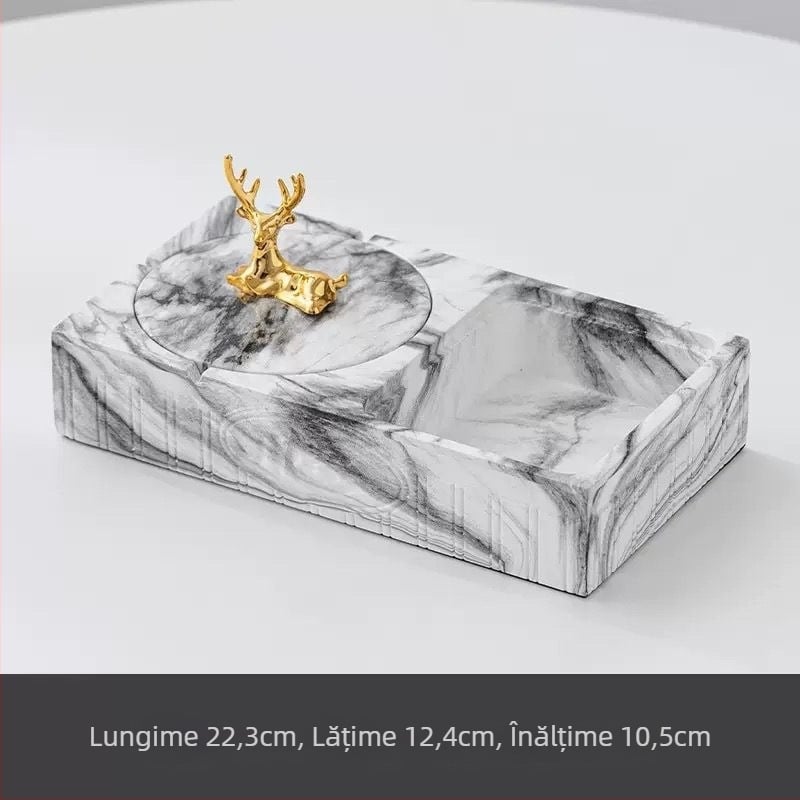 Cenușar din PET cu lanț pentru chei, reutilizabil, design pătrat minimalist pentru uz casnic