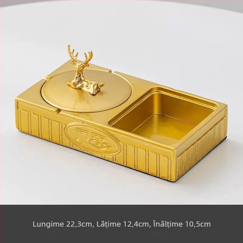 Cenușar din PET cu lanț pentru chei, reutilizabil, design pătrat minimalist pentru uz casnic