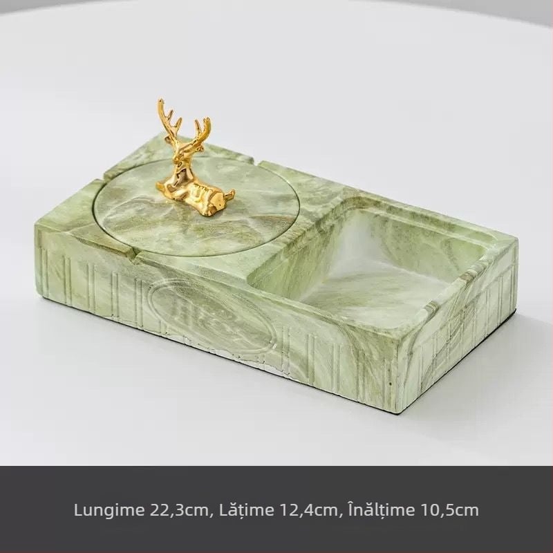 Cenușar din PET cu lanț pentru chei, reutilizabil, design pătrat minimalist pentru uz casnic