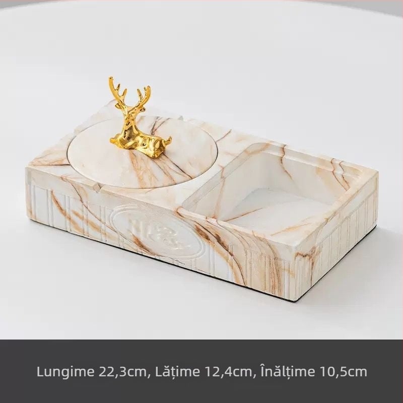 Cenușar din PET cu lanț pentru chei, reutilizabil, design pătrat minimalist pentru uz casnic
