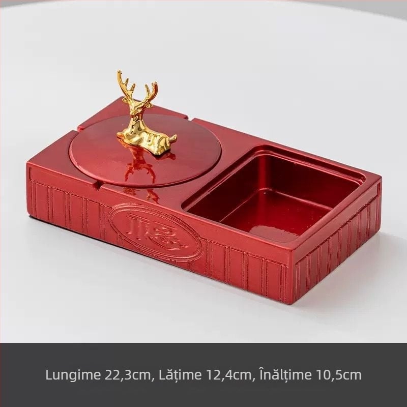 Cenușar din PET cu lanț pentru chei, reutilizabil, design pătrat minimalist pentru uz casnic