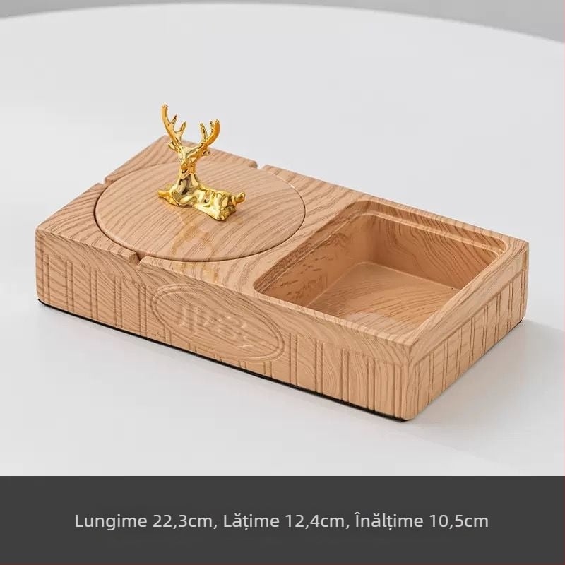 Cenușar din PET cu lanț pentru chei, reutilizabil, design pătrat minimalist pentru uz casnic