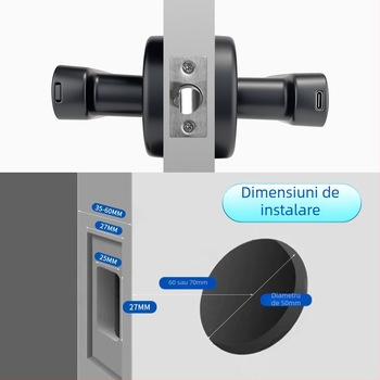 Încuietoare inteligentă cu amprentă pentru uși din lemn, cu parolă electronică și deblocare la distanță Bluetooth; stocare amprente: 200; alimentare DC; verificare 1:1; instalare fără găuri; potrivită pentru dormitor, uși din lemn și cadre din aluminiu