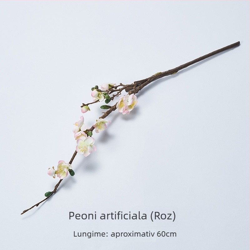 Flori artificiale de prune – stil chinezesc, accesorii pentru fotografie culinară, set cu fundal vintage