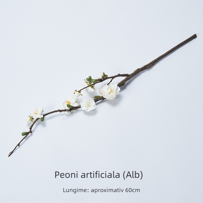 Flori artificiale de prune – stil chinezesc, accesorii pentru fotografie culinară, set cu fundal vintage