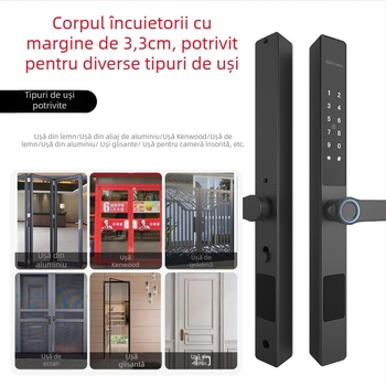 Încuietoră inteligentă externă impermeabilă cu amprentă și parolă – model A2, 100 amprente stocate, >2000 de deblocări, scanare <0,5 s, -25°C până la 70°C, umiditate 93%