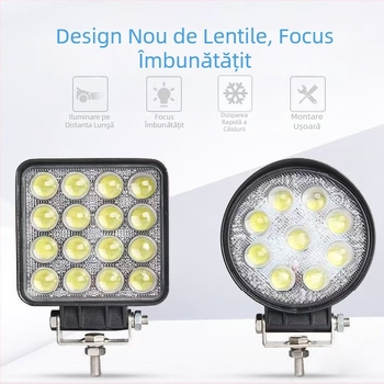 Lumină LED pentru mașină – lampă de lucru Off-Road, 27W, 9-80V, 6500K, 30000h