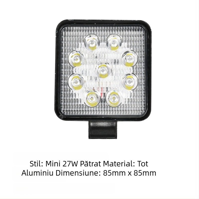 Lumină LED pentru mașină – lampă de lucru Off-Road, 27W, 9-80V, 6500K, 30000h