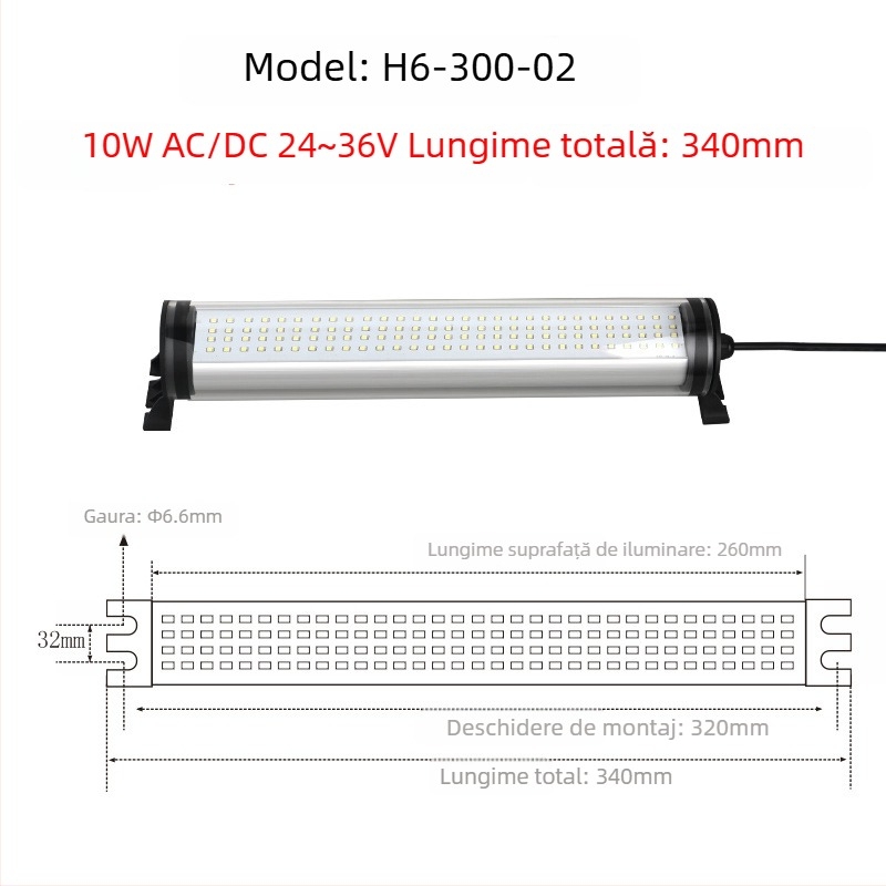 Lumină de lucru LED impermeabilă pentru CNC strung, 220V, rezistentă la explozii