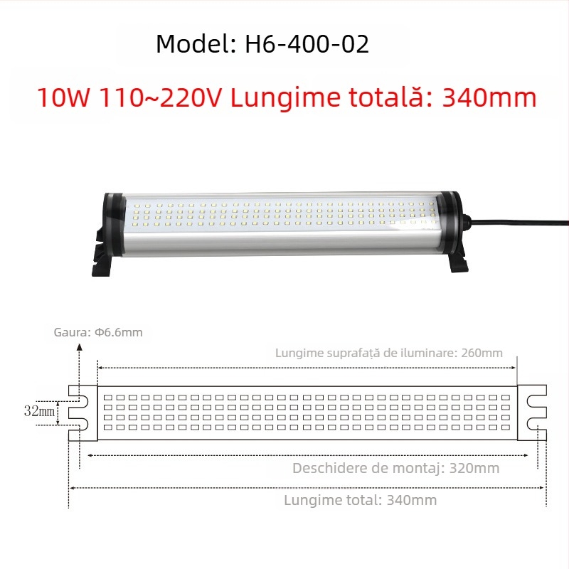 Lumină de lucru LED impermeabilă pentru CNC strung, 220V, rezistentă la explozii