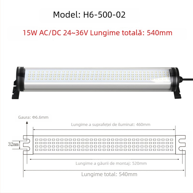 Lumină de lucru LED impermeabilă pentru CNC strung, 220V, rezistentă la explozii