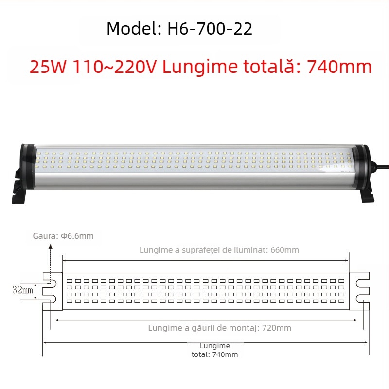 Lumină de lucru LED impermeabilă pentru CNC strung, 220V, rezistentă la explozii
