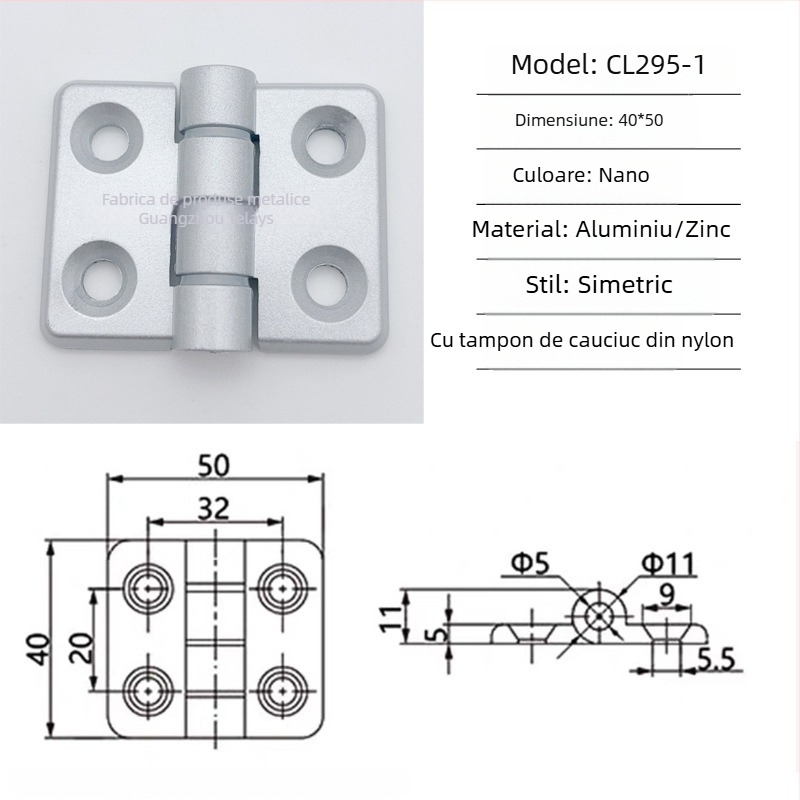Balama Cl295 pentru uși pliante ale dulapului de distribuție din aliaj de zinc; balama obișnuită, groasă; finisaj vopsire cu spray; marcă Ternis