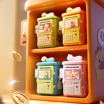 Casă de economii pentru copii Shangyu cu senzor automatic și cutie de parolă cu amprentă; din plastic, personalizabilă, turnare prin injecție, importat
