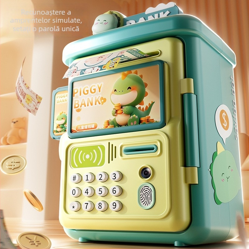 Casă de economii pentru copii Shangyu cu senzor automatic și cutie de parolă cu amprentă; din plastic, personalizabilă, turnare prin injecție, importat