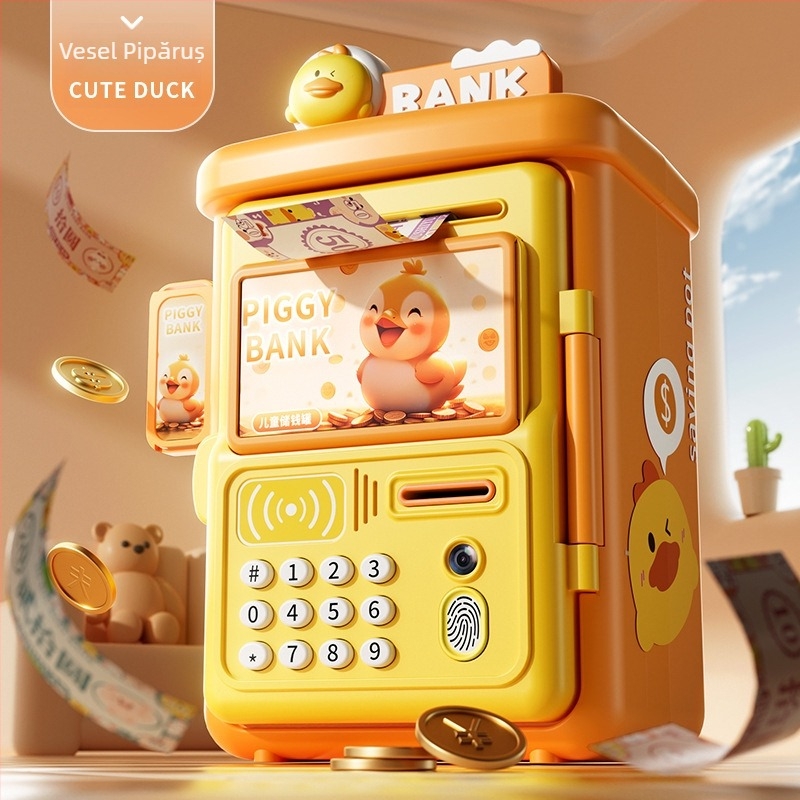 Casă de economii pentru copii Shangyu cu senzor automatic și cutie de parolă cu amprentă; din plastic, personalizabilă, turnare prin injecție, importat
