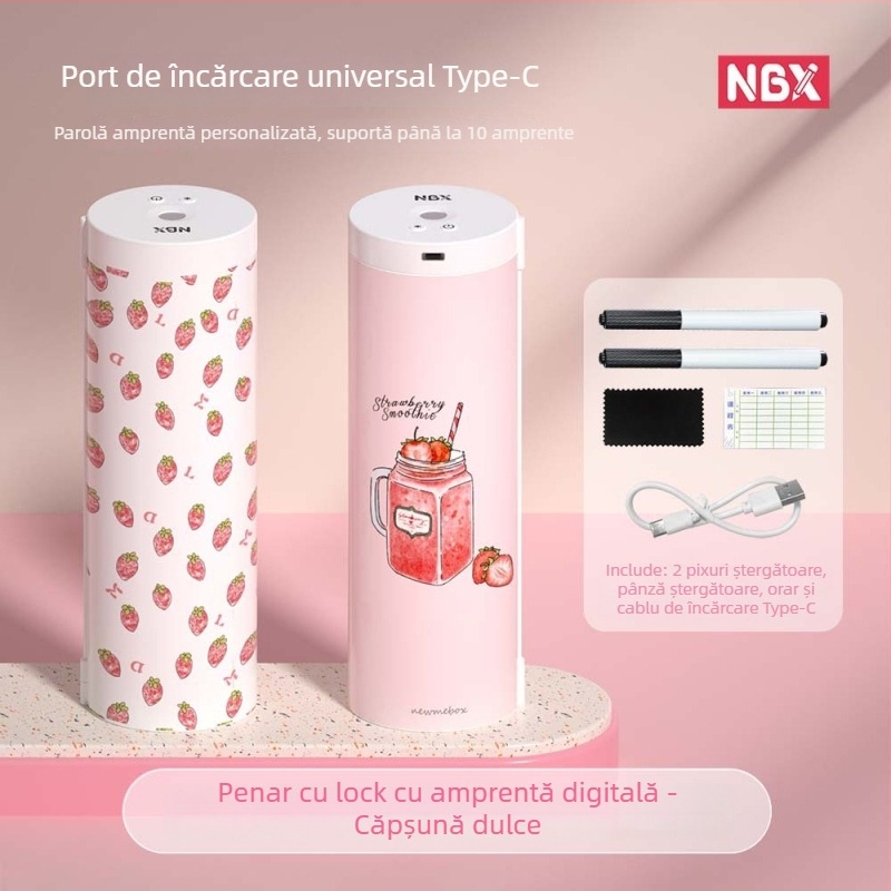 NBX penar pentru creioane cu blocare prin amprentă și parolă, cu calculator – cutie inteligentă de rechizite pentru elevi din învățământ primar