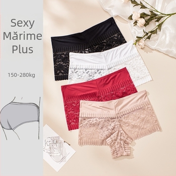 Chiloți damă din dantelă, talie înaltă, fără cusătură, respirabili, imprimeu floral, căptușeală din bumbac