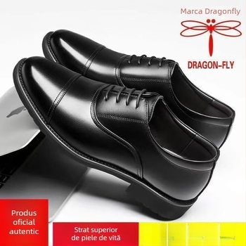 Dragonfly Pantofi bărbați business formal – exterior din piele artificială, talpă PU, căptușeală din piele