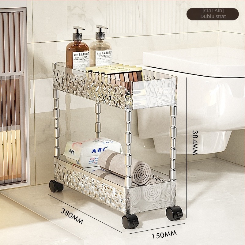 Rafturi de baie din plastic, patru niveluri, pentru spațiul dintre toaletă, capacitate 5 kg