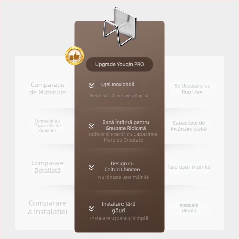 Raft suspendat din oțel inoxidabil pentru baie cu cârlige sub chiuvetă, finisaj șlefuit, 1 nivel, sarcină 1 kg