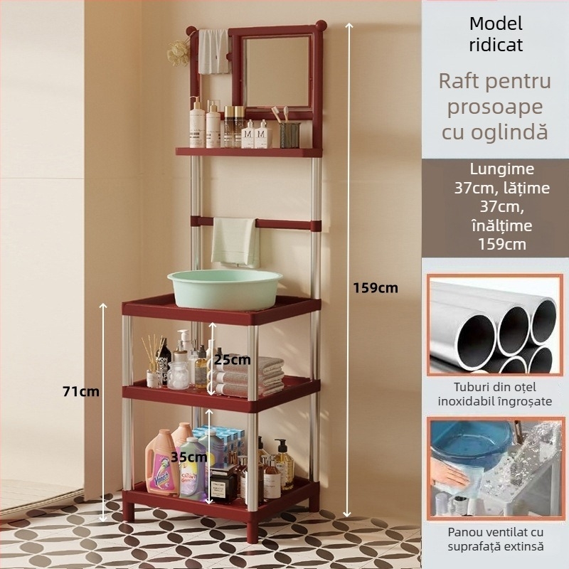 Raft pentru chiuvetă din plastic, 3 etaje, în stil modern minimalist