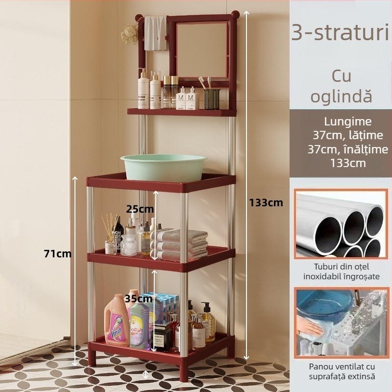 Raft pentru chiuvetă din plastic, 3 etaje, în stil modern minimalist