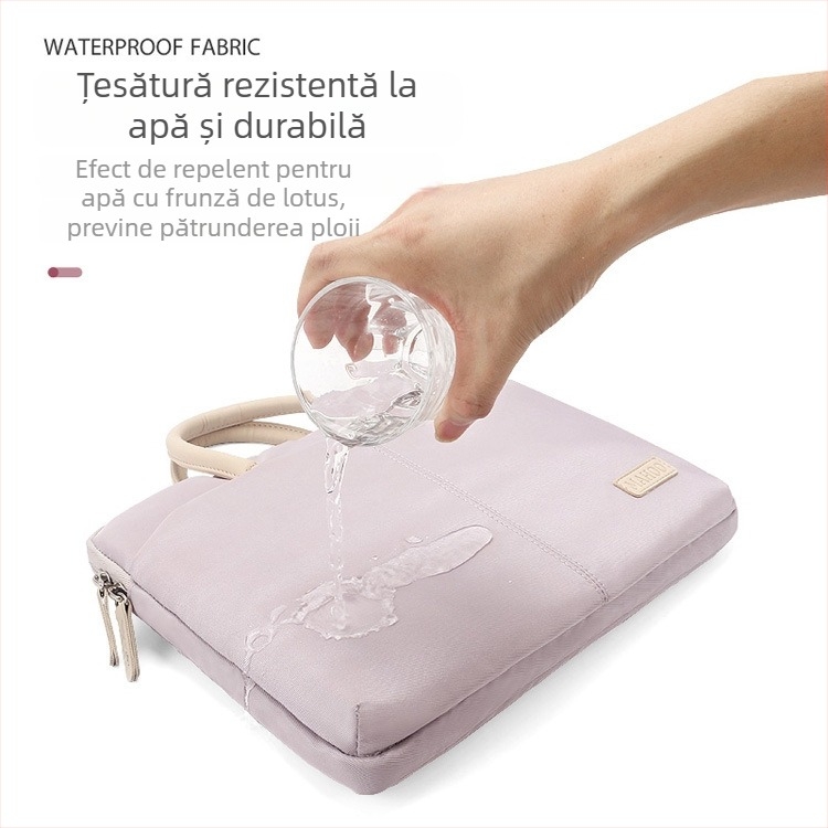 apirily Geantă laptop unisex pentru afaceri – ușoară, impermeabilă, din țesătură Oxford, căptușită cu nailon, model solid