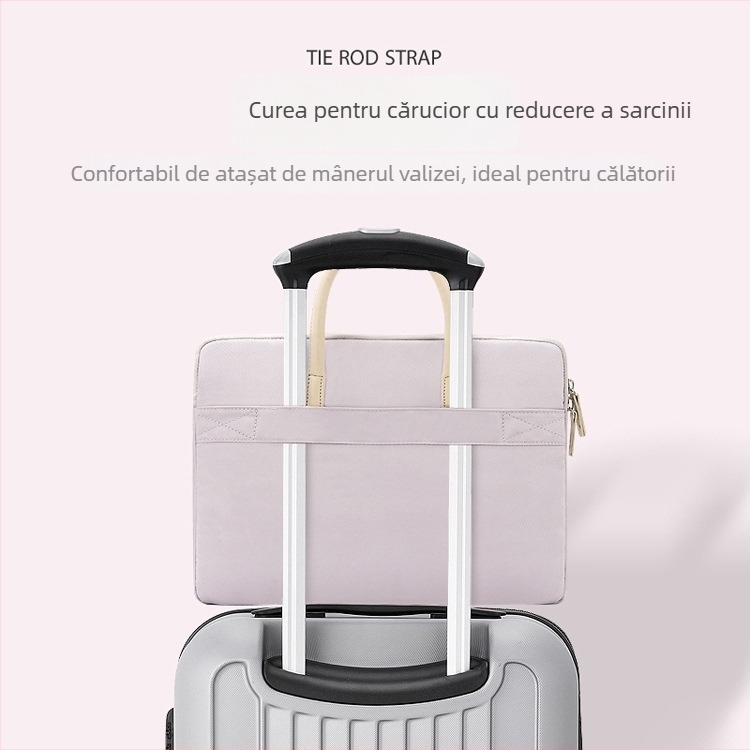 apirily Geantă laptop unisex pentru afaceri – ușoară, impermeabilă, din țesătură Oxford, căptușită cu nailon, model solid