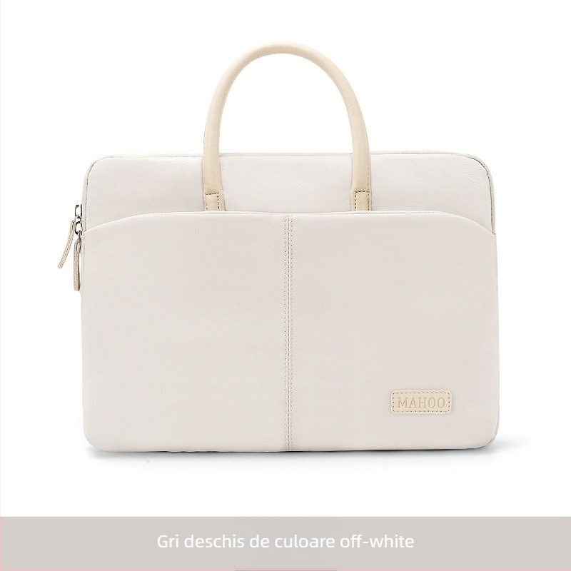 apirily Geantă laptop unisex pentru afaceri – ușoară, impermeabilă, din țesătură Oxford, căptușită cu nailon, model solid