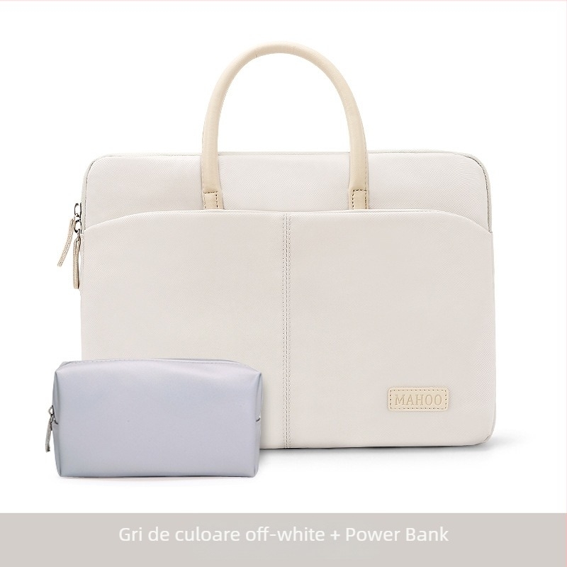 apirily Geantă laptop unisex pentru afaceri – ușoară, impermeabilă, din țesătură Oxford, căptușită cu nailon, model solid