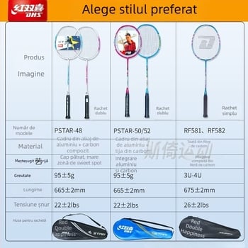 Rachetă badminton, din carbon complet, ultra-ușoară, greutate 95–100 g, grosimea mânerului G3, tip rachetă: drept, potrivită pentru copii