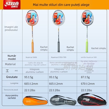 Rachetă badminton, din carbon complet, ultra-ușoară, greutate 95–100 g, grosimea mânerului G3, tip rachetă: drept, potrivită pentru copii