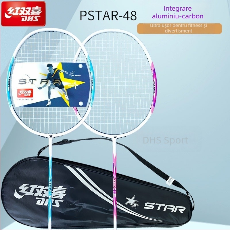 Rachetă badminton, din carbon complet, ultra-ușoară, greutate 95–100 g, grosimea mânerului G3, tip rachetă: drept, potrivită pentru copii