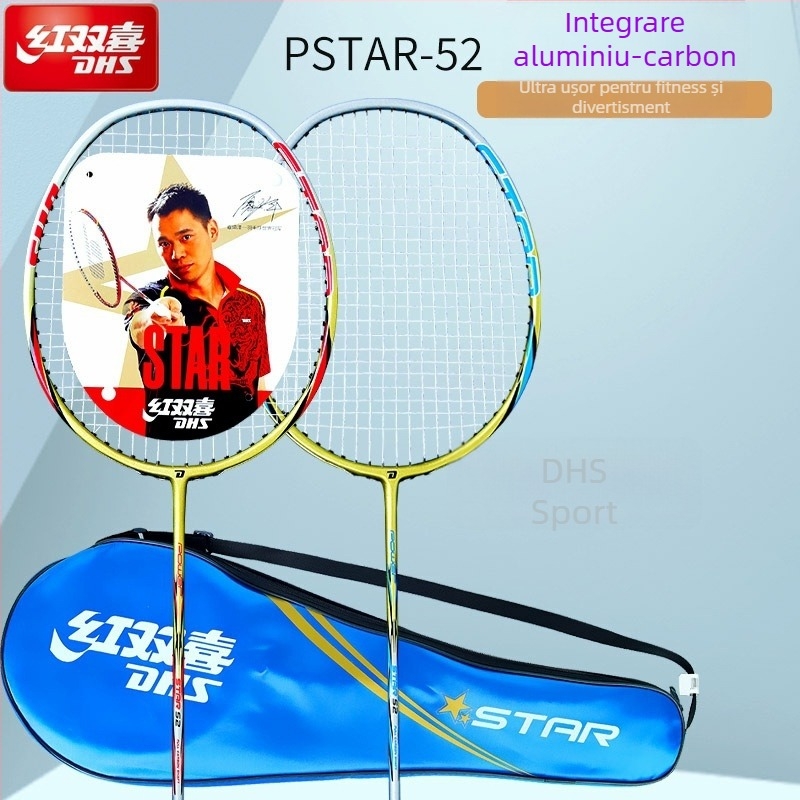 Rachetă badminton, din carbon complet, ultra-ușoară, greutate 95–100 g, grosimea mânerului G3, tip rachetă: drept, potrivită pentru copii