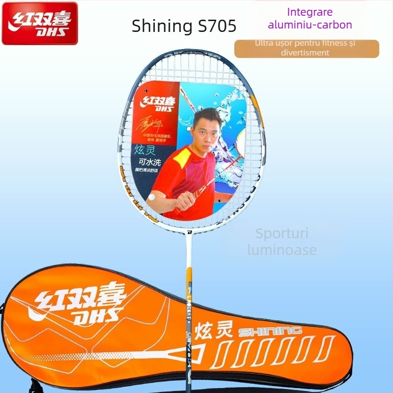 Rachetă badminton, din carbon complet, ultra-ușoară, greutate 95–100 g, grosimea mânerului G3, tip rachetă: drept, potrivită pentru copii