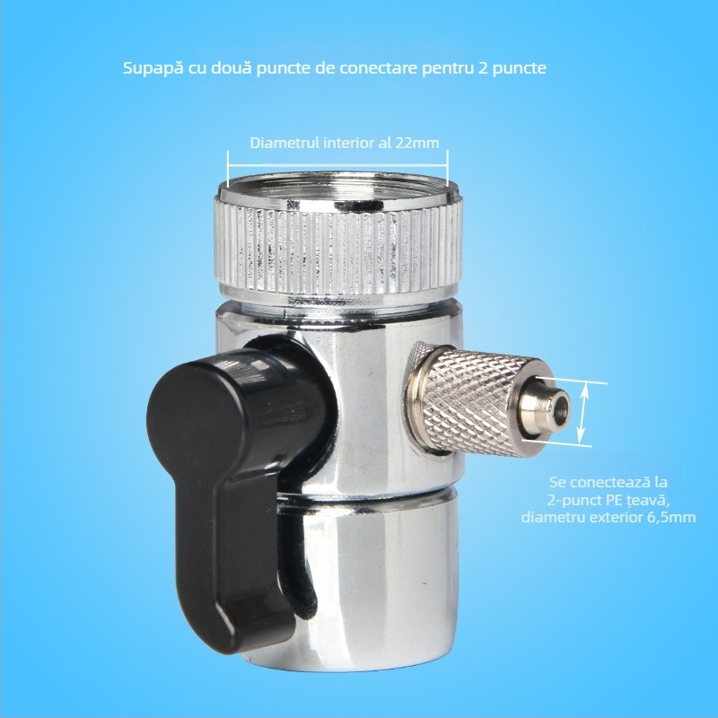 Conector pentru purificator de apă pentru robinet, cu adaptor și separator de apă, diametrele conductelor 4–2 și 1/2–1/4 inchi