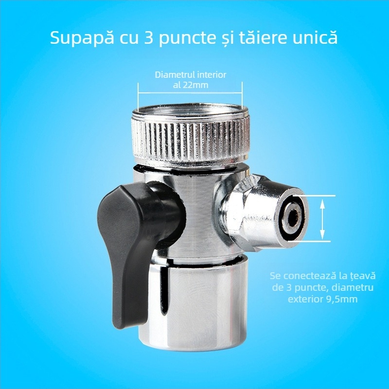 Conector pentru purificator de apă pentru robinet, cu adaptor și separator de apă, diametrele conductelor 4–2 și 1/2–1/4 inchi