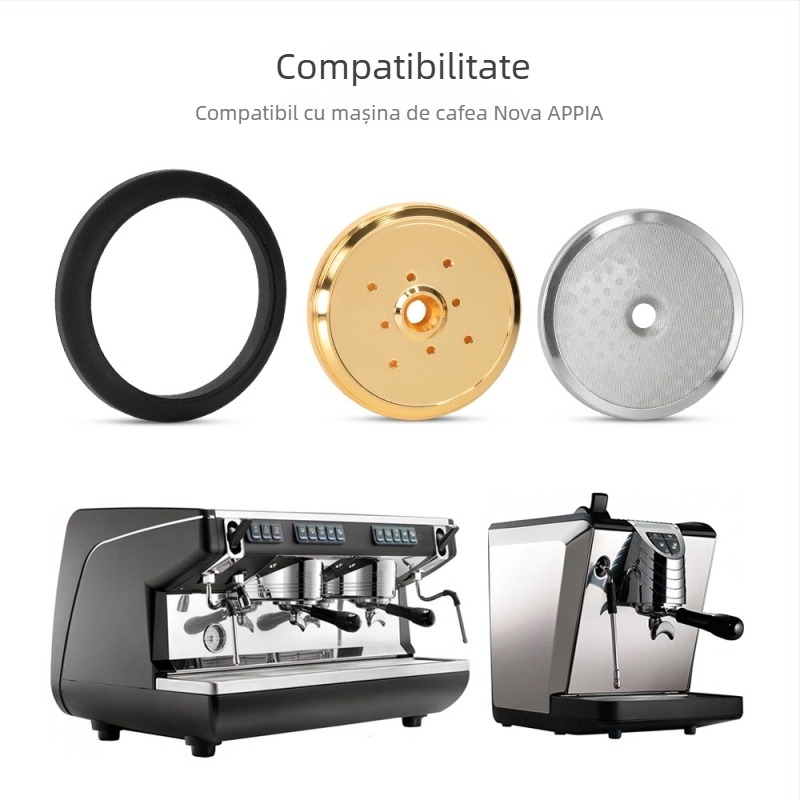 Cap de preparare cafea cu distribuire apă, plasă de distribuție a apei și inel de etanșare, din oțel inoxidabil și silicon, compatibil cu Nuova Appia