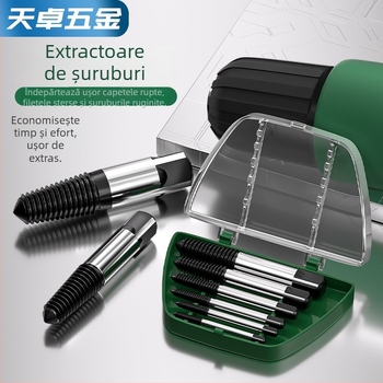 Extractor conic cu filet invers pentru șuruburi rupte la robinete și ventile