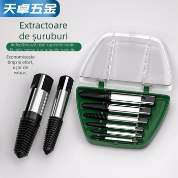 Extractor conic cu filet invers pentru șuruburi rupte la robinete și ventile