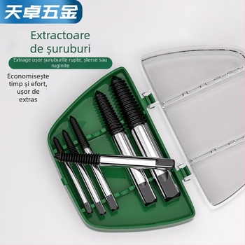 Extractor conic cu filet invers pentru șuruburi rupte la robinete și ventile