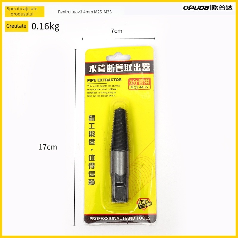 Set de instrumente pentru extragerea pieselor avariate ale conductei de apă, a capului de robinet, a piuliței și a valvei triunghiulare