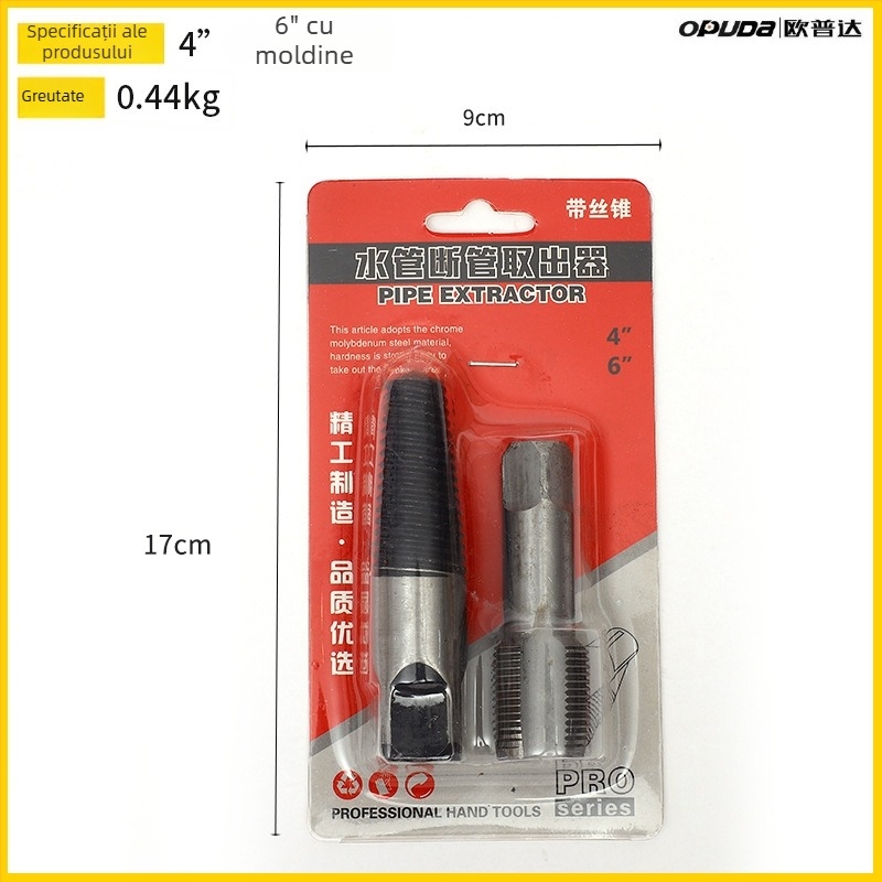 Set de instrumente pentru extragerea pieselor avariate ale conductei de apă, a capului de robinet, a piuliței și a valvei triunghiulare