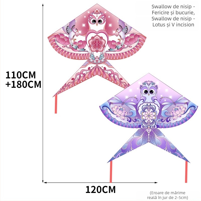 Kite triunghiular cu design Bubble Goldfish, patru aripi, lucrat manual, din poliester, schelet din fibră de sticlă