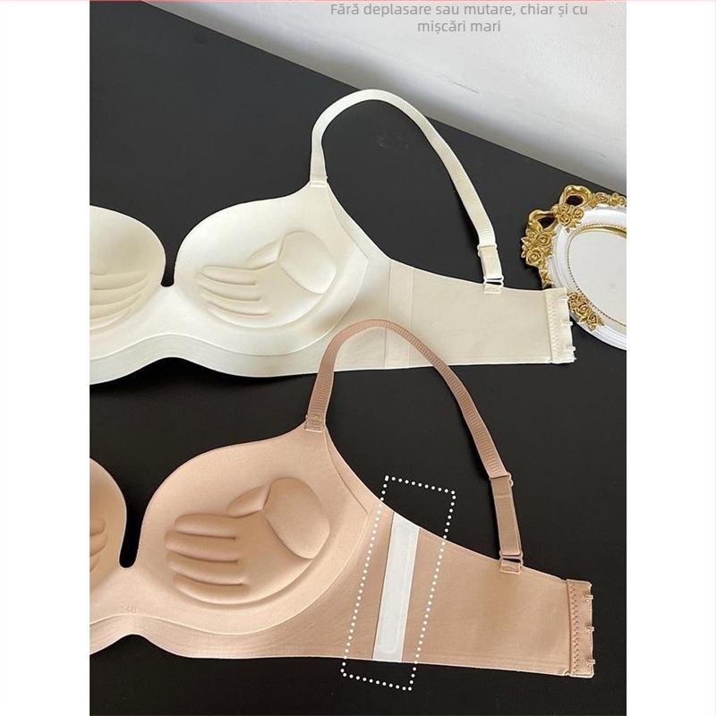 Sutien cu croială tubulară, wireless, cupe fixe, material nylon, închidere spate cu trei rânduri de cârlige