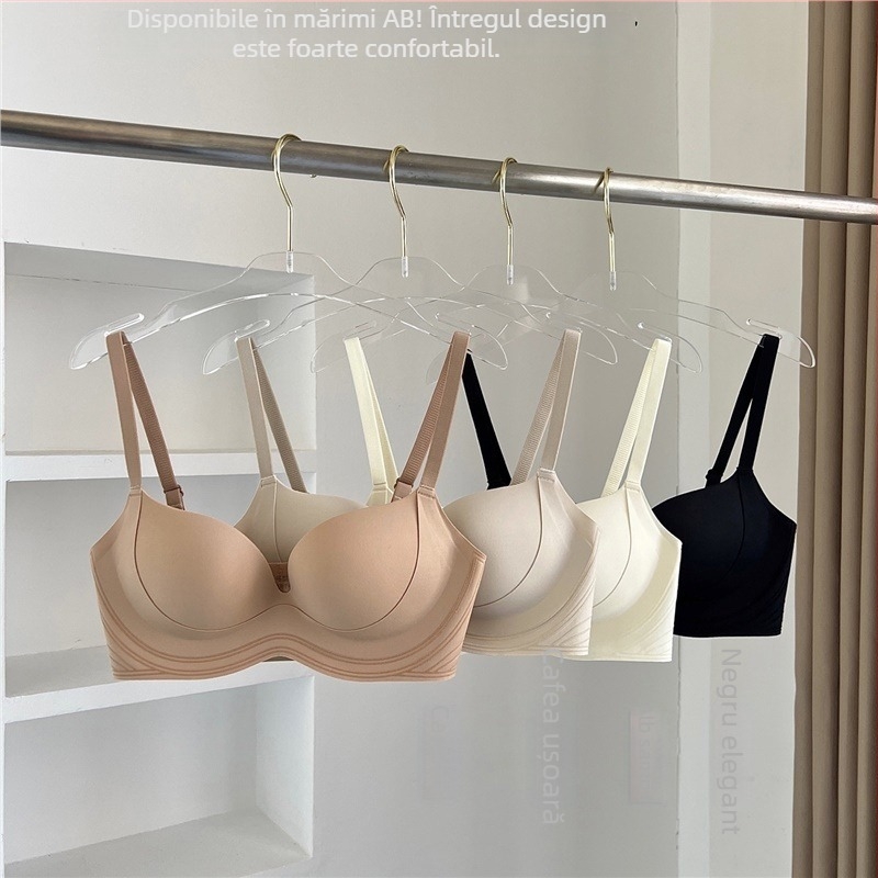 Sutien cu croială tubulară, wireless, cupe fixe, material nylon, închidere spate cu trei rânduri de cârlige